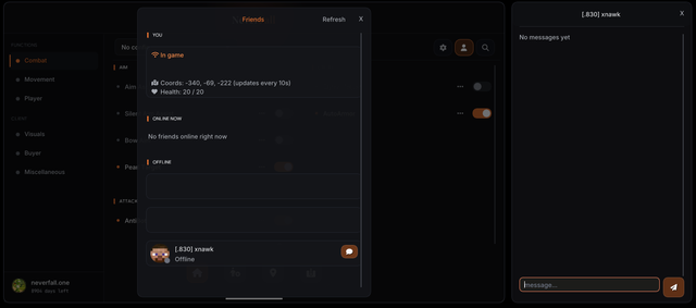 neverfall menu